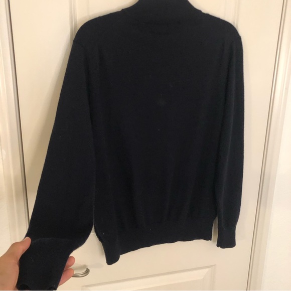 Men’s Brooks Brothers quarter zip merino wool blend black lightweight sweater M - Picture 6 of 9